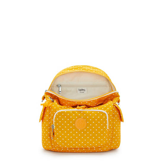 Kipling City Pack Mini Printed Rygsække Gul | DK 1495AH